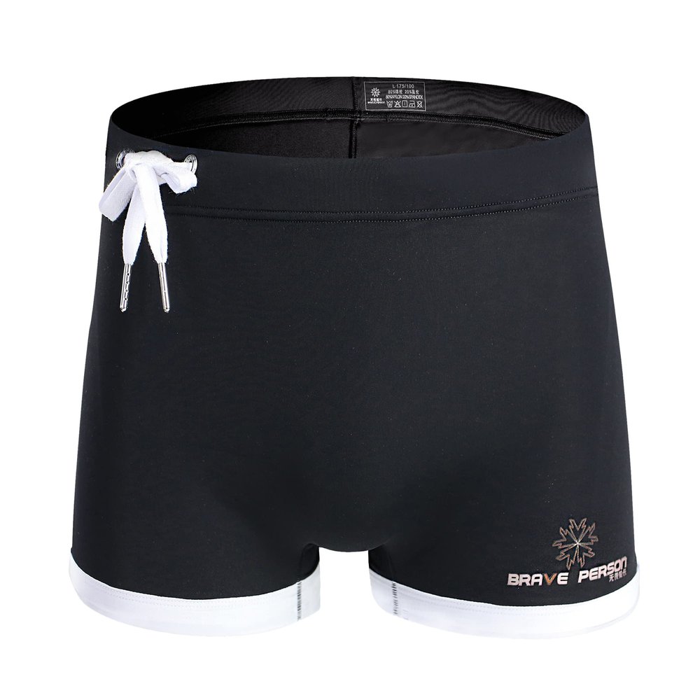 Trendy Underwear Men's Bikini Swim Trunks Shorts Beach Briefs Rope Belt Shorts (Men, X-Large, P10 Black)