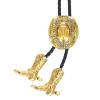 Bolo Ties for Men Western - 3D Cowboy Hat Bolo Tie with Vintage Cowboy Boots Bolo Tie Western Bolotie Cowboy Bola Tie (Gold Cowboy Hat Tie) view 1