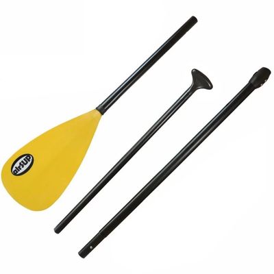 Tough 3 Piece Compact Paddle for Inflatable SUP Light 33oz with NO Twist - Oval Shaft by airSUP (Yellow Blade)