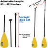 Tough 3 Piece Compact Paddle for Inflatable SUP Light 33oz with NO Twist - Oval Shaft by airSUP (Yellow Blade) view 4