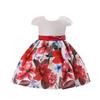 Cosplay Life Elegant Flower Dress for Girls Young Adults Fashion Bow Flower Waistline Kids Party Festival Ages 2-6 Years Old (Maroon, 3YRS) view 1