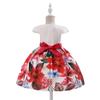Cosplay Life Elegant Flower Dress for Girls Young Adults Fashion Bow Flower Waistline Kids Party Festival Ages 2-6 Years Old (Maroon, 3YRS) view 2