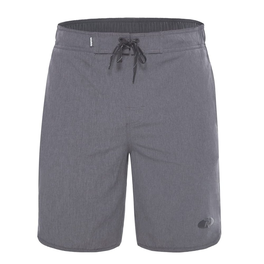 Rokka&Rolla Men's Swim Trunks Quick Dry Stretch Beach Shorts Swimwear Bathing Suit with Mesh Lining Grey
