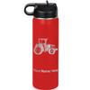 LaserGram Personalized Water Bottle, Farm Tractor, Stainless Steel Double Wall Vacuum Insulated with Flip Top Straw, Custom Engraved Gift (20oz / 590ml Red) view 1