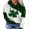 Akivide Womens St Patricks Day Apparel Long Sleeves Irish Hooded Sweatshirt Shamrock Printed Tie Dye Hoodie for Women (05 Green, Medium) view 1