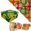 LOVENSPIRE 4 Piece Small Gift Box with Gota Patti Work Brocade Shagun Jewelry Box Indian Traditional Wedding Sweet Box Designer Fabric Box for Housewarmings, Christmas, Return Gift view 1