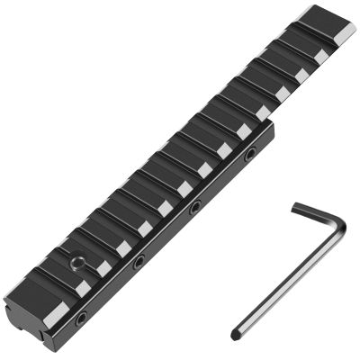 LONSEL 11mm Dovetail to 21mm Picatinny Rail Convert Adapter - 155mm/6.1" Long Extension Low Profile Scope Mount Converter Adaptor - Base Mount 3/8" to 7/8" Converter -14 Slots (1 Pack)