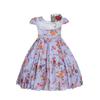 Cosplay Life Elegant Flower Dress for Girls Young Adults Fashion Bow Flower Waistline Kids Party Festival Ages 2-6 Years Old (Purple, 4YRS) view 1