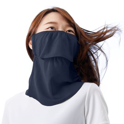 YAKeNU UV CUT MASK UV Sun Protection Mask for Face & Neck, Yake-nu Standard, Hook and Loop Closure (407 Navy)