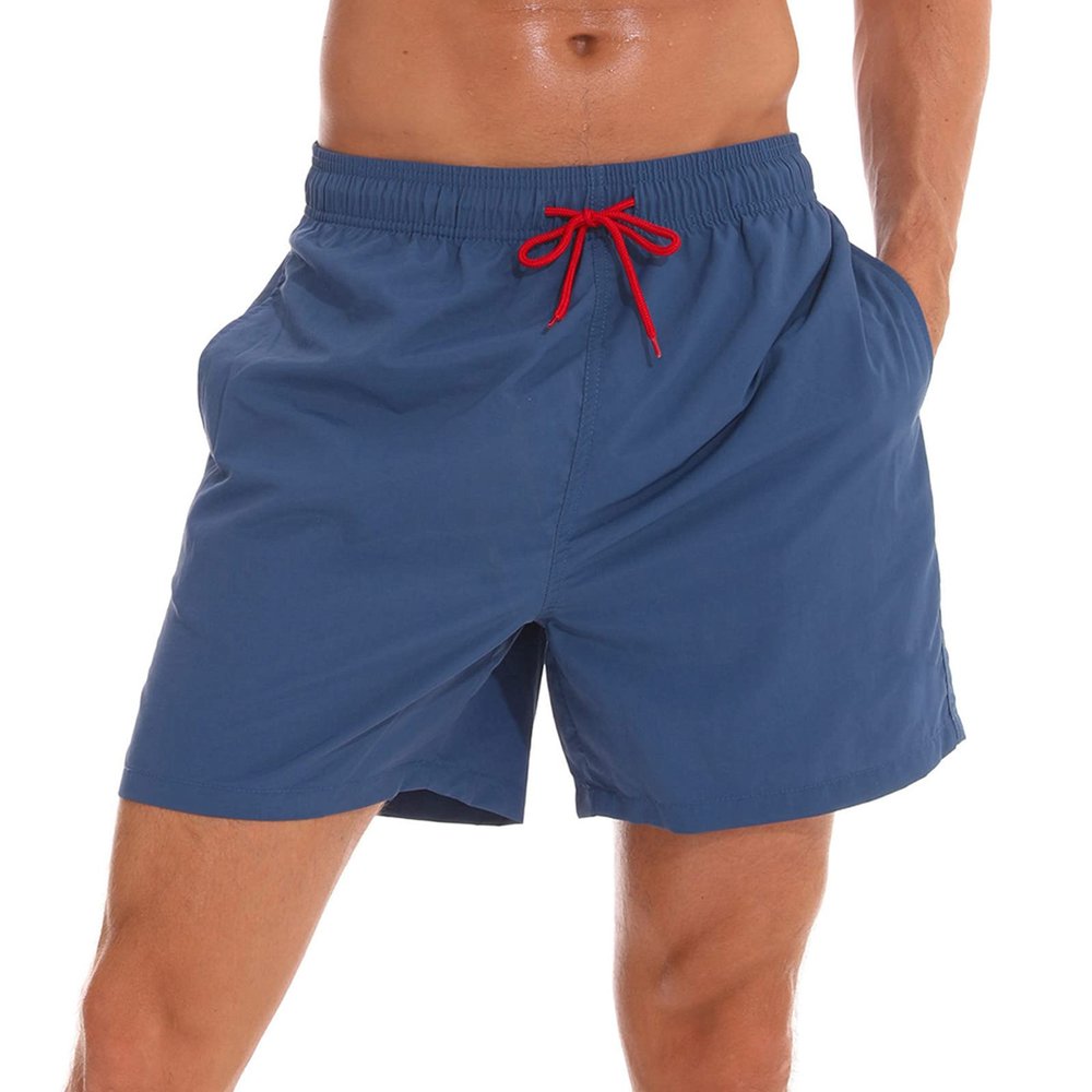 tuduoms Summer Men's 4" Swim Trunks Quick Dry Beach Shorts Casual Lightweight Workout Athletic Running Shorts with Pockets A-Navy