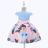 Cosplay Life Elegant Flower Dress for Girls Young Adults Fashion Bow Flower Waistline Kids Party Festival Ages 2-6 Years Old (Blue, 2YRS) view 2