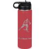 LaserGram Personalized Water Bottle, Hockey Player Man, Stainless Steel Double Wall Vacuum Insulated with Flip Top Straw, Custom Engraved Gift (20oz / 590ml Maroon) view 1