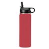 LaserGram Personalized Water Bottle, Hockey Player Man, Stainless Steel Double Wall Vacuum Insulated with Flip Top Straw, Custom Engraved Gift (20oz / 590ml Maroon) view 2