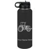 LaserGram Personalized Water Bottle, Farm Tractor, Stainless Steel Double Wall Vacuum Insulated with Flip Top Straw, Custom Engraved Gift (40oz / 1180ml Black) view 1