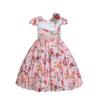 Cosplay Life Elegant Flower Dress for Girls Young Adults Fashion Bow Flower Waistline Kids Party Festival Ages 2-6 Years Old (Peach, 2YRS) view 1