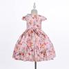 Cosplay Life Elegant Flower Dress for Girls Young Adults Fashion Bow Flower Waistline Kids Party Festival Ages 2-6 Years Old (Peach, 2YRS) view 2