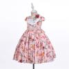 Cosplay Life Elegant Flower Dress for Girls Young Adults Fashion Bow Flower Waistline Kids Party Festival Ages 2-6 Years Old (Peach, 2YRS) view 3