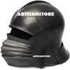 ARTIZANSTORE Medieval Knight Steel Medieval Knight Cosplay LARP Sallet Armor Helmet Halloween Costume Replica Blackt Reenactment Replica Adults Halloween Costume view 2