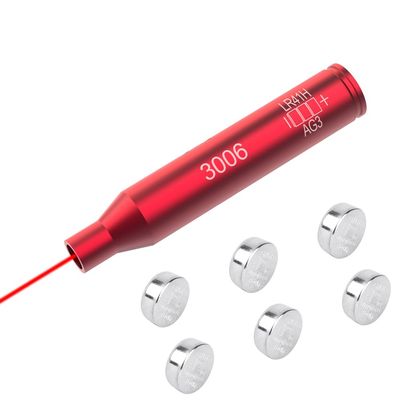 FSI Bore Sight 243 308/223 5.56mm/6.5 Creedmoor/7.62x39/30-30/30-06 Red Laser Boresighter Batteries (30-06)