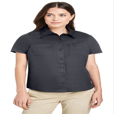 Harriton Ladies' Advantage Il Short-Sleeve Work Shirt 3XL Dark Charcoal
