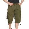 DONGD Mens Cargo Shorts 3/4 Relaxted Fit Capri Pants Below Knee Cargo Short Army Green view 1