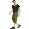 DONGD Mens Cargo Shorts 3/4 Relaxted Fit Capri Pants Below Knee Cargo Short Army Green view 2