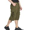 DONGD Mens Cargo Shorts 3/4 Relaxted Fit Capri Pants Below Knee Cargo Short Army Green view 3