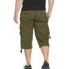 DONGD Mens Cargo Shorts 3/4 Relaxted Fit Capri Pants Below Knee Cargo Short Army Green view 4