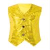 FEESHOW Kids Boys Girls Glittery Sequins Sleeveless Button Closure Vest Jacket for Stage Performance Show Dancewear Gold&Yellow 17-18 Years view 1