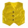 FEESHOW Kids Boys Girls Glittery Sequins Sleeveless Button Closure Vest Jacket for Stage Performance Show Dancewear Gold&Yellow 17-18 Years view 3