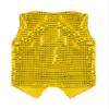 FEESHOW Kids Boys Girls Glittery Sequins Sleeveless Button Closure Vest Jacket for Stage Performance Show Dancewear Gold&Yellow 17-18 Years view 4