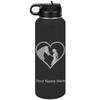 LaserGram Personalized Water Bottle, Horse Cowgirl Heart, Stainless Steel Double Wall Vacuum Insulated with Flip Top Straw, Custom Engraved Gift (40oz / 1180ml Black) view 1