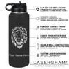LaserGram Personalized Water Bottle, Horse Cowgirl Heart, Stainless Steel Double Wall Vacuum Insulated with Flip Top Straw, Custom Engraved Gift (40oz / 1180ml Black) view 3