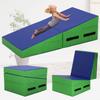 Gymnastics Mat 48x24 Inch Incline Tumbling Mats for Gymnastics for Home, Folding Gymnastics Wedge with Non-Slip Surface& Handles, Indoor/Outdoor Exercise Mat Cheese Wedge Mat for Kid Adults Workout view 1