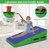 Gymnastics Mat 48x24 Inch Incline Tumbling Mats for Gymnastics for Home, Folding Gymnastics Wedge with Non-Slip Surface& Handles, Indoor/Outdoor Exercise Mat Cheese Wedge Mat for Kid Adults Workout view 3