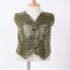 FEESHOW Kids Boys Girls Glittery Sequins Sleeveless Button Closure Vest Jacket for Stage Performance Show Dancewear Black&Gold 4-5 Years view 3