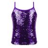 RUNQHUI Kids Girls Kids Girls Shiny Sequins Tank Top Camisole Ballet Dance Costume Performance Tee Shirt Purple 8 Years view 1