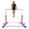Athletic Bar Gymnastics Bar Kip Bar for Kids Gymnastic Training, Adjustable Height Horizontal Bar Professional Junior Gymnast Gymnastic Bar, Asymmetric Bar Expandable 3 to 5 FT Cushioned Bar Purple view 1