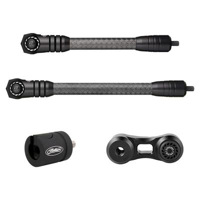 Mathews Flatline Stabilizers with 0 Degree Quick Disconnect and Static Sidebar Mount (8" + 10", Black)