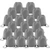 BeeGreen 20 Pieces Gray Drawstring Backpack Bags Bulk Nylon Gym Backpacks Cinch Sinch Christmas Bag for DIY Travel Sports Sack Personlized Sackpacks for Heat Vinyl view 1