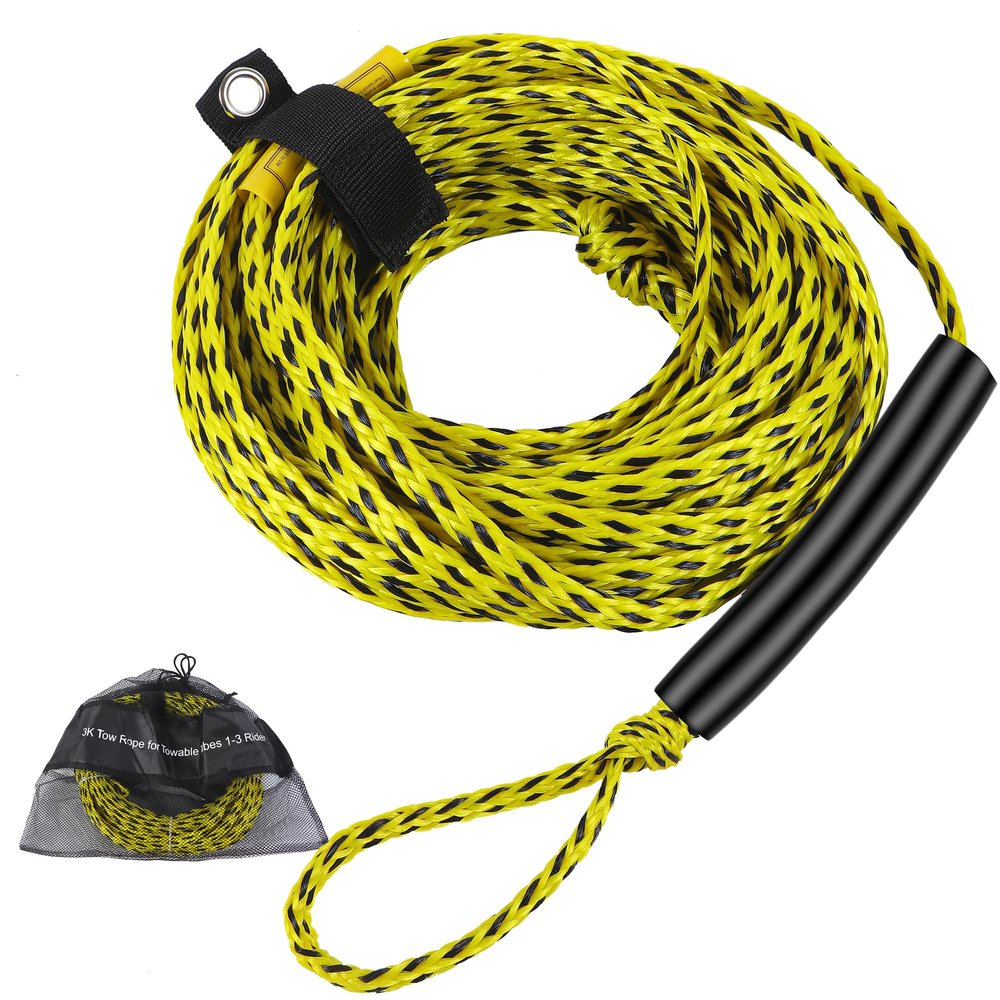NIUTRIP Boat Tow Rope for Watersports, 60FT Length 3k-6k, Heavy Duty Towable Rope in Yellow and Black