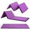 Gymnastics Mat for Kids Adults, 4x10x2 Gym Mat 2 Folding Extra Thick Tumbling Mats for Home, Anti-Tear Lightweight Pu Leather Exercise Mat with Carrying Handles, Fitness Aerobics Crash Panel Mat view 1