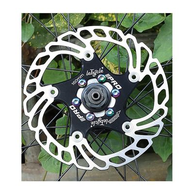 QHYRZE 140mm 160mm 180mm 203mm Bike Floating Disc Brake Rotor 6 Bolts Brake Disc for Road Mountain Bike MTB BMX Bicycle 83g (Color : Black 140mm)