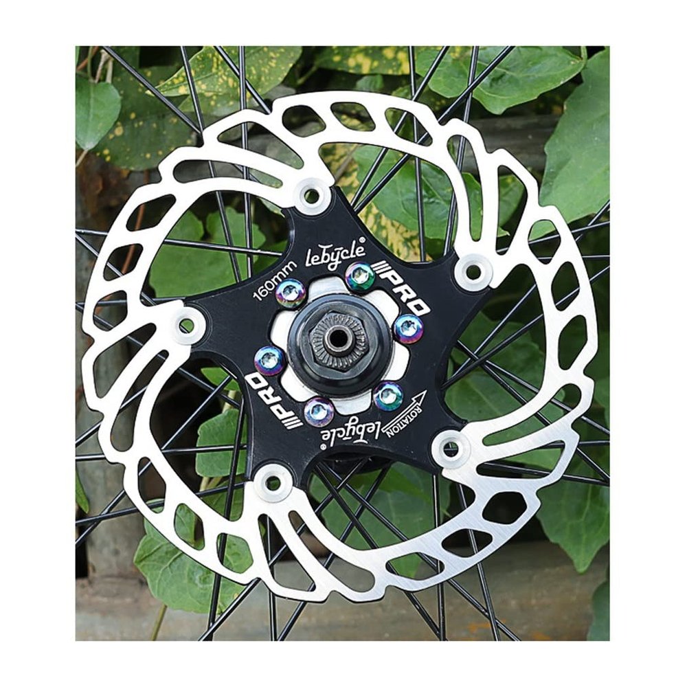 QHYRZE 140mm 160mm 180mm 203mm Bike Floating Disc Brake Rotor 6 Bolts Brake Disc for Road Mountain Bike MTB BMX Bicycle 83g (Color : Black 140mm)
