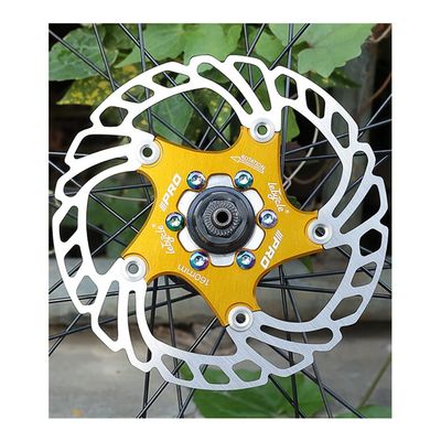 QHYRZE 140mm 160mm 180mm 203mm Bike Floating Disc Brake Rotor 6 Bolts Brake Disc for Road Mountain Bike MTB BMX Bicycle 83g (Color : Gold 203mm)