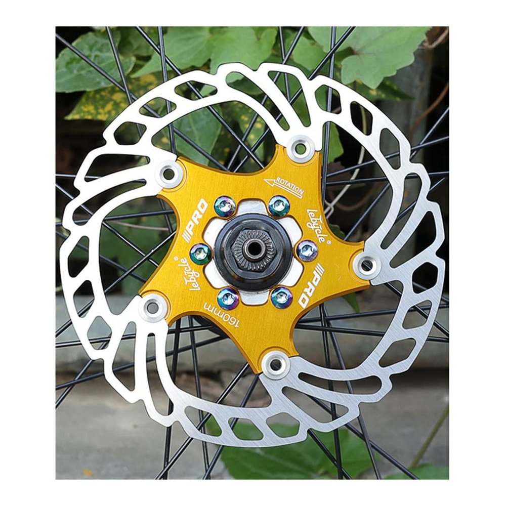 QHYRZE 140mm 160mm 180mm 203mm Bike Floating Disc Brake Rotor 6 Bolts Brake Disc for Road Mountain Bike MTB BMX Bicycle 83g (Color : Gold 203mm)