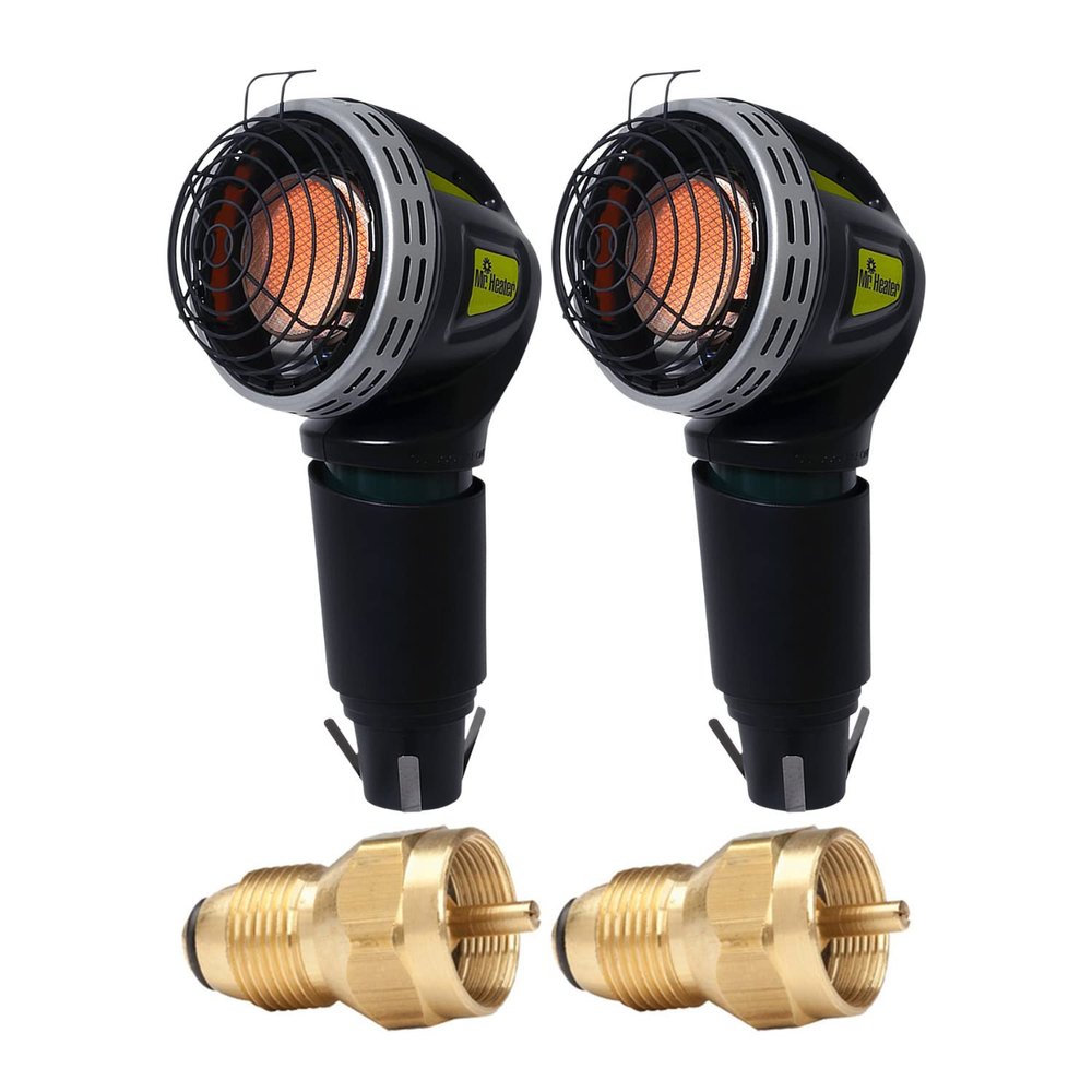 Mr. Heater Golf Cart Heater with Brass Propane Tank Refill Adapter (2-Pack) Bundle (4 Items)