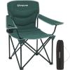 KingCamp Folding Camping Chair Oversized Portable Lawn Chair Padded Quad Chair with Cup Holder and Carry Bag, Heavy Duty Supports 300lbs for Outdoor, Fishing, Picnic, Sports, Green view 1