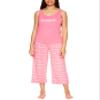 bebe Womens Pajamas Set - Short Sleeve T-Shirt and Lounge Pajama Capri Sleepwear Set (Coral, Large) view 1