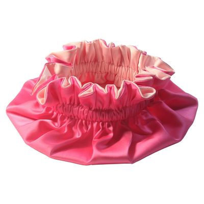 AKISS Reversible Satin Silk Sleep Hair Bonnet for Adult Women Mommy Large (Fuchsia/Pink, Adult L)